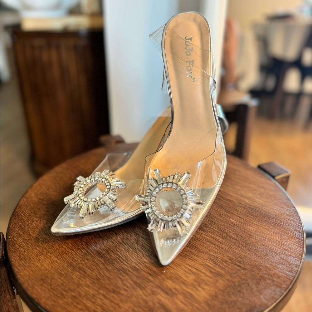 Crystal Clear Pedestal Bridal Heels